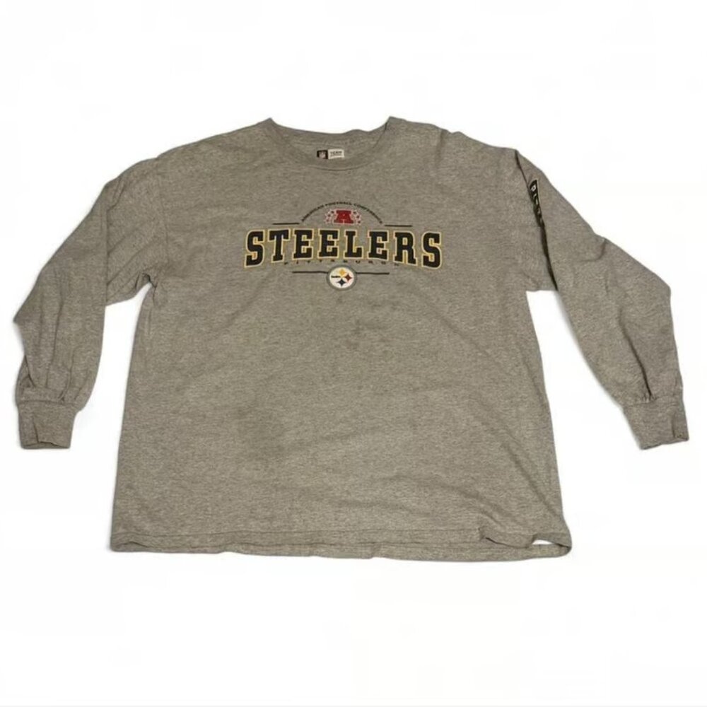NFL XL Steelers Team Apparel Gray Shirt with small stain